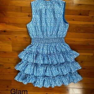 Blue Ruffle Tiered Women’s Dress